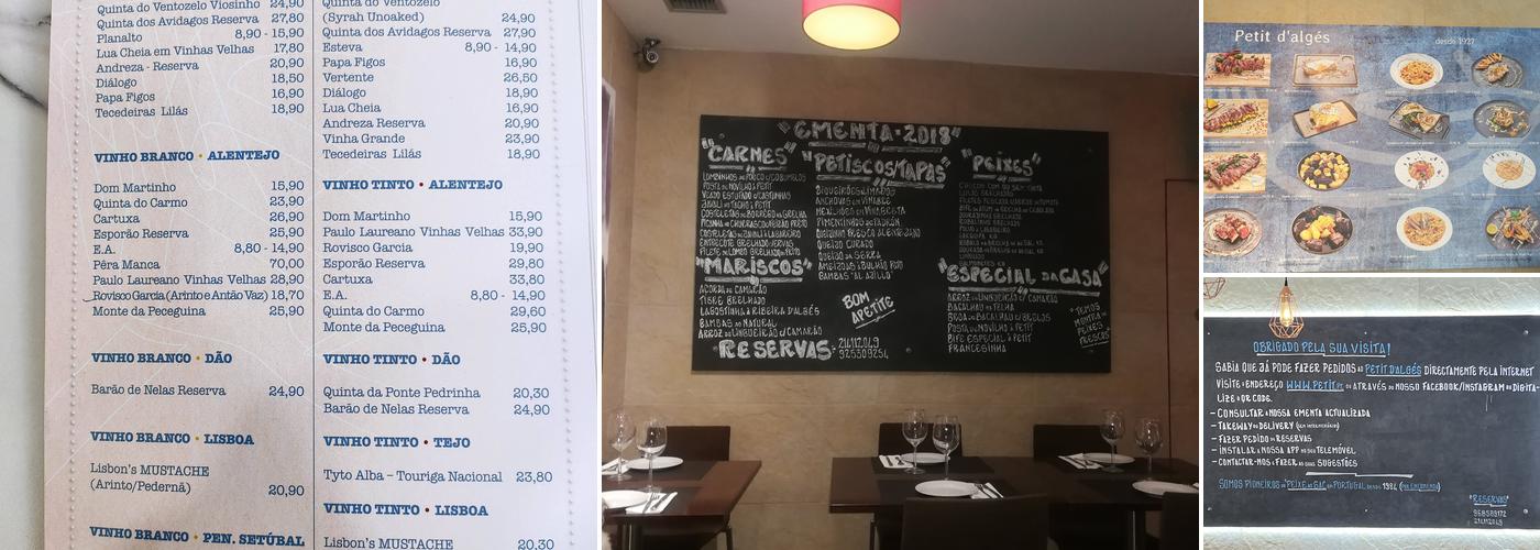 Petit d’Algés Menu