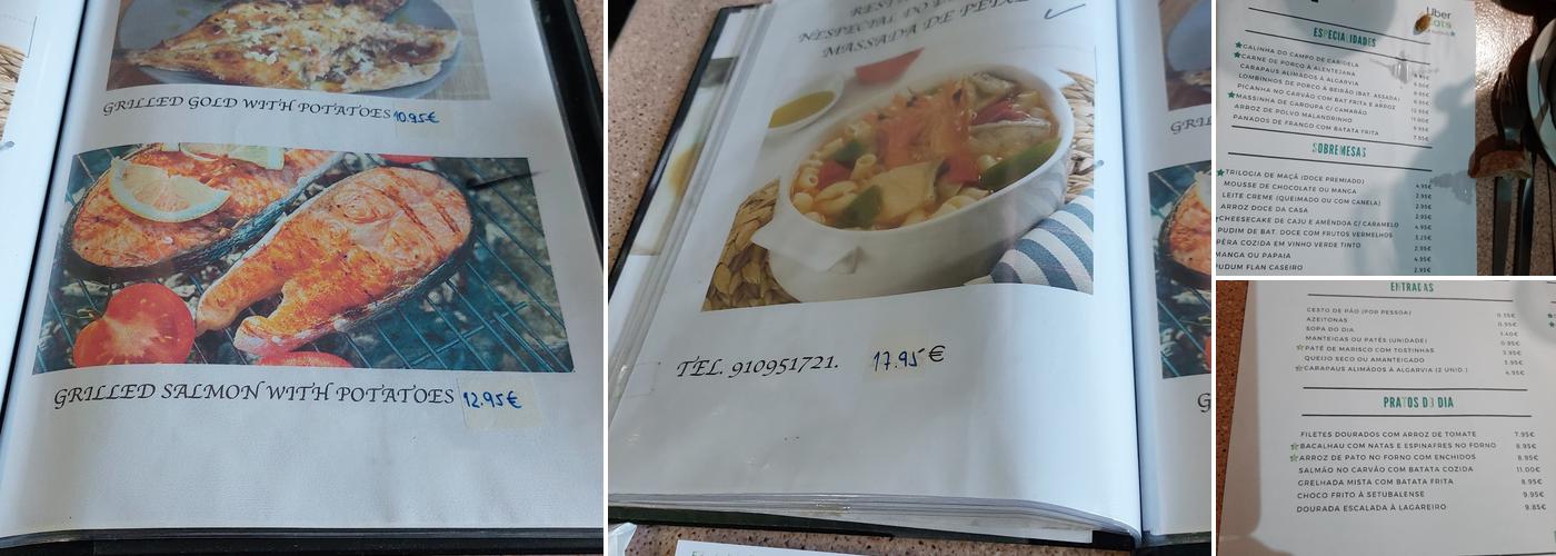 Arizé Menu
