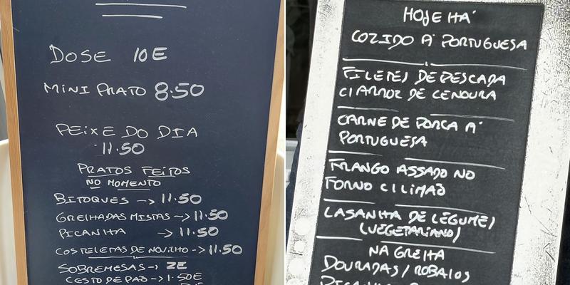 Que Bom Restaurante Menu