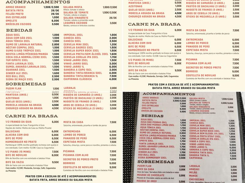 Churrasqueira Yao (Algés) (Brasa de Miraflores (Algés)) Menu