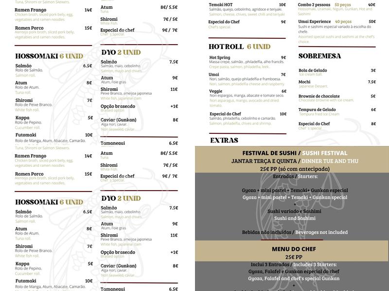 UMAI - Gastrobar & Sushibar Menu