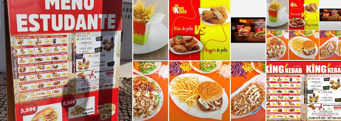 King kebab Loulé Menu