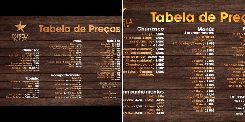 Churasceira Estrela Da Vila Menu