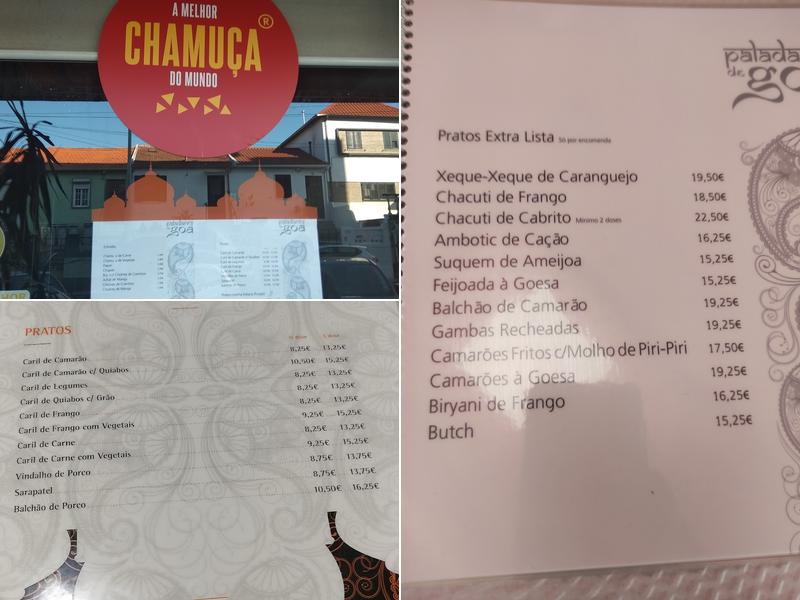 Paladares de Goa Menu