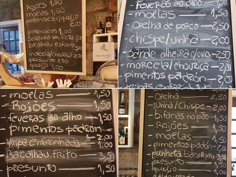 Adega regional Casa Da Eira (Castêlo da Maia) Menu
