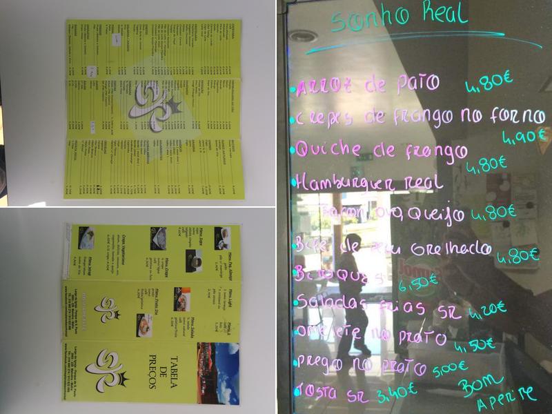 Esplanada Sonho Real Menu