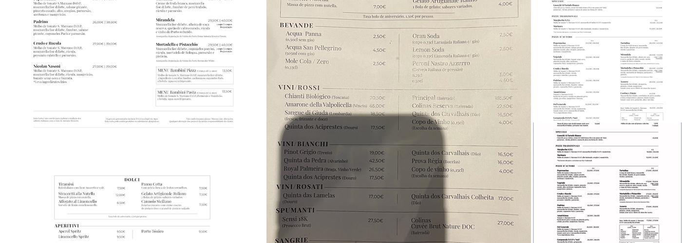 Pizzeria Antonio Mezzero Matosinhos Menu