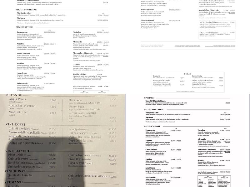 Pizzeria Antonio Mezzero Matosinhos Menu