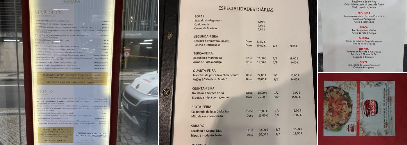 Majára Menu