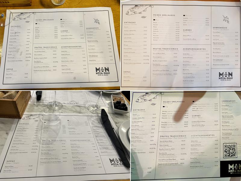 Meia-Nau Matosinhos Menu