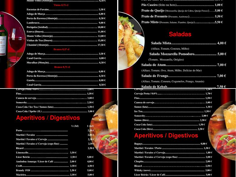 O Boccalino Menu