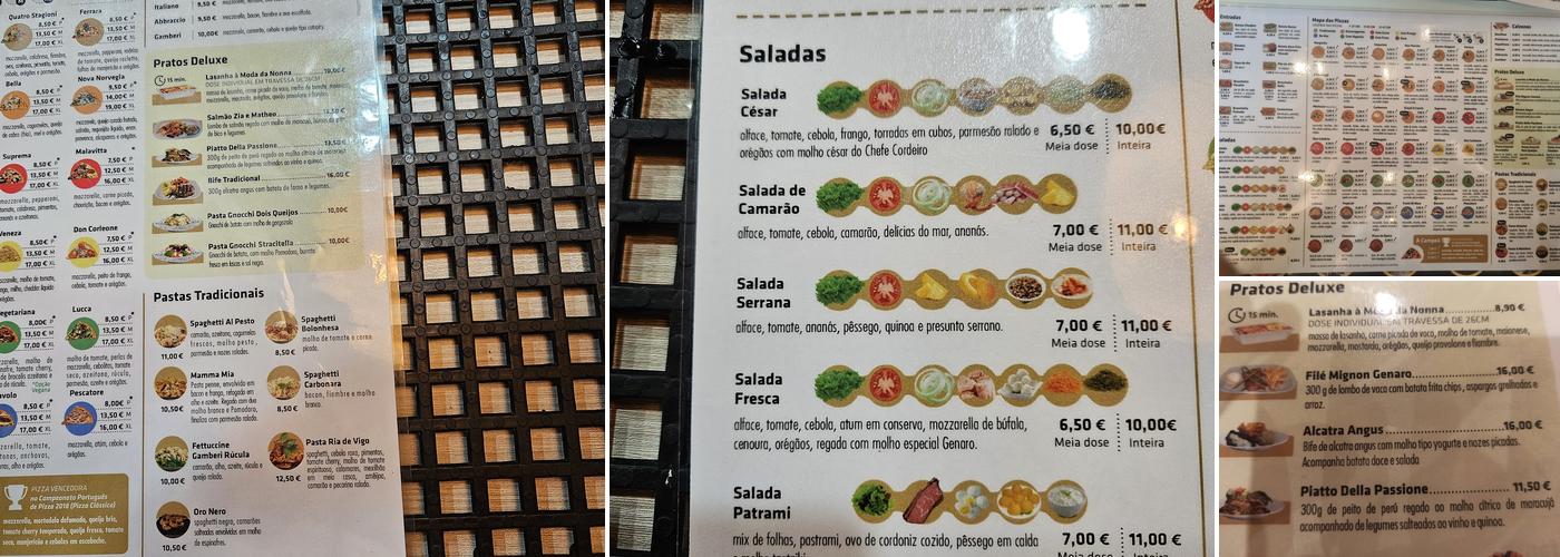 Don Genaro Pizzaria Menu