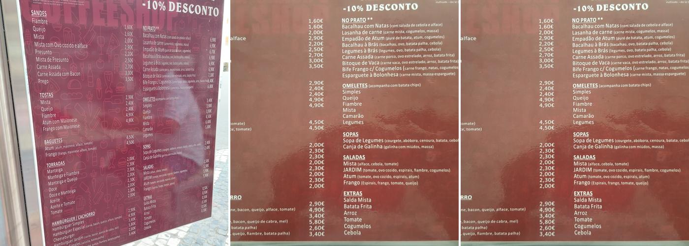 Pastelaria Jardim (Pastelaria Jardim Monte Gordo) Menu