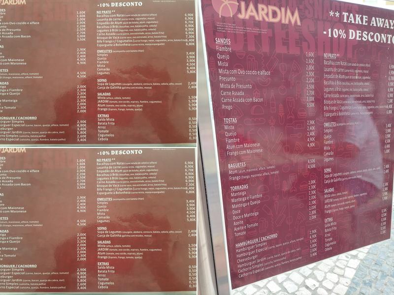 Pastelaria Jardim (Pastelaria Jardim Monte Gordo) Menu