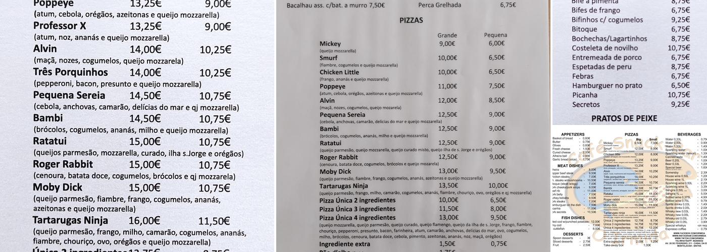 O Irmida Menu