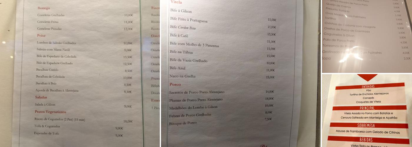 Gilson Menu