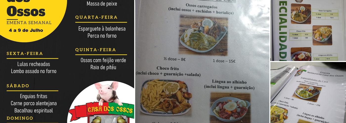 Casa Dos Ossos Menu