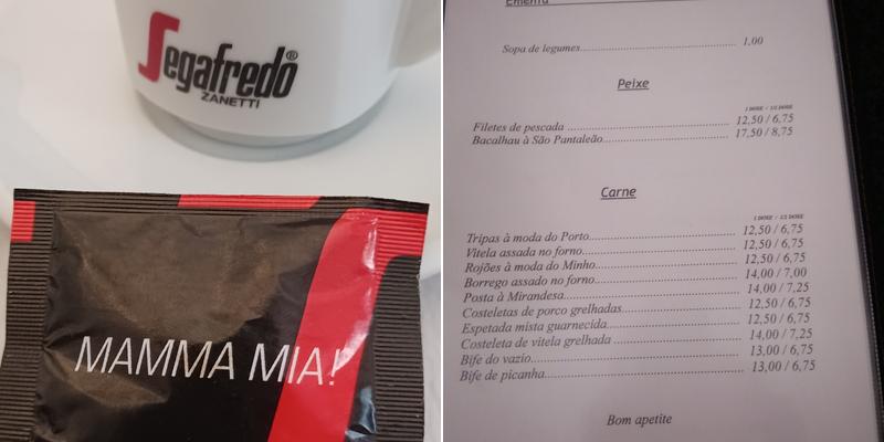 Restaurante S. Pantaleão Menu