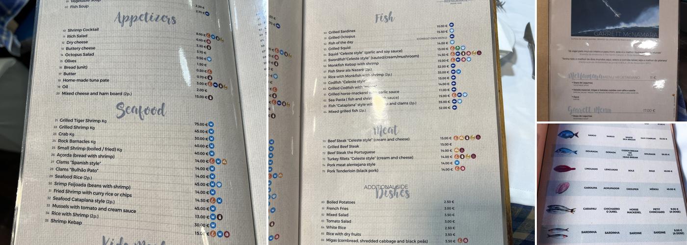 A Celeste Menu