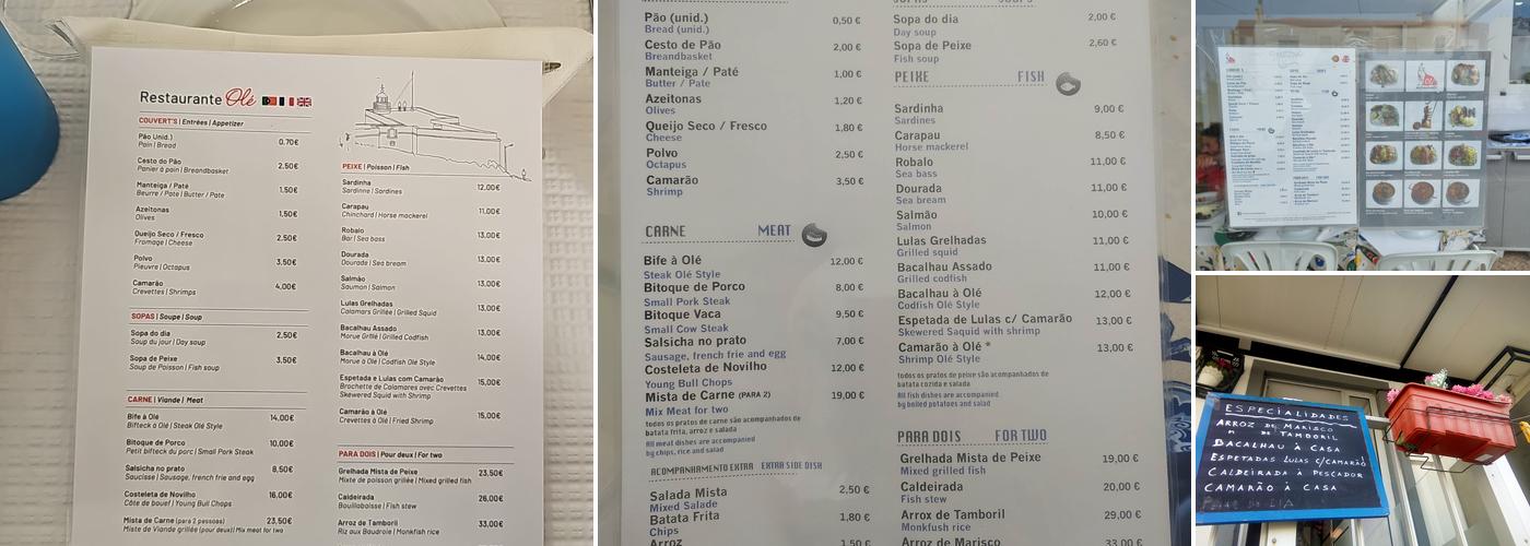 Olé Menu