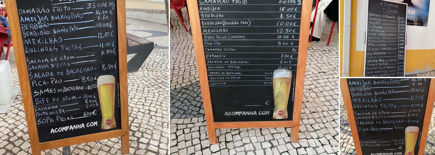 Taberna Do T'Zelino Menu