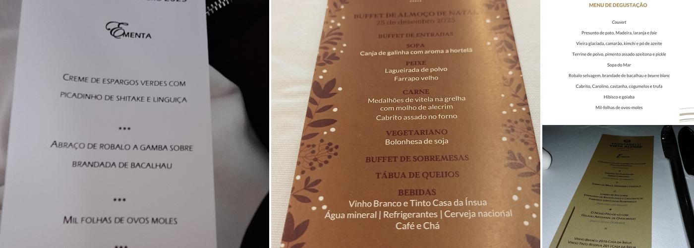 Montebelo Vista Alegre Ílhavo Hotel Menu