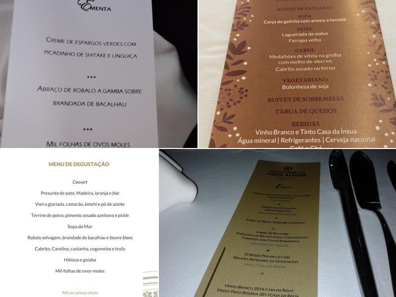 Montebelo Vista Alegre Ílhavo Hotel Menu