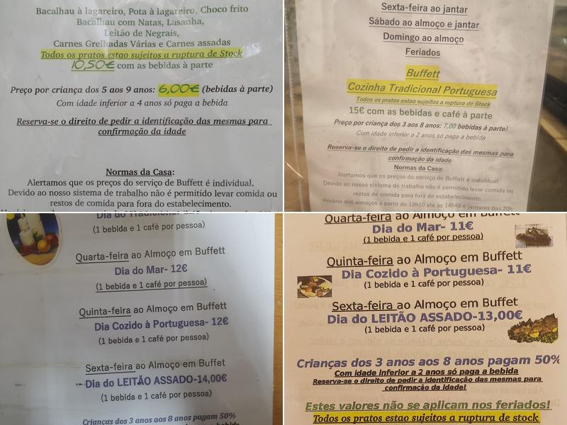 O Areias Menu