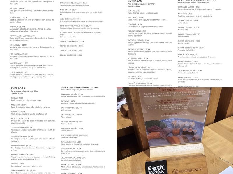 Restaurante Japonês - SUSHI CAFÉ OEIRAS PARQUE Menu