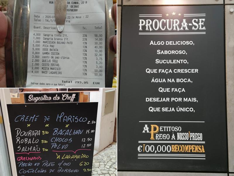O Nosso Prego Oeiras Menu
