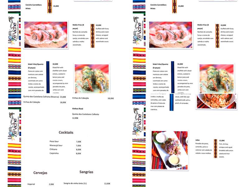 Dom Zé’viche Menu