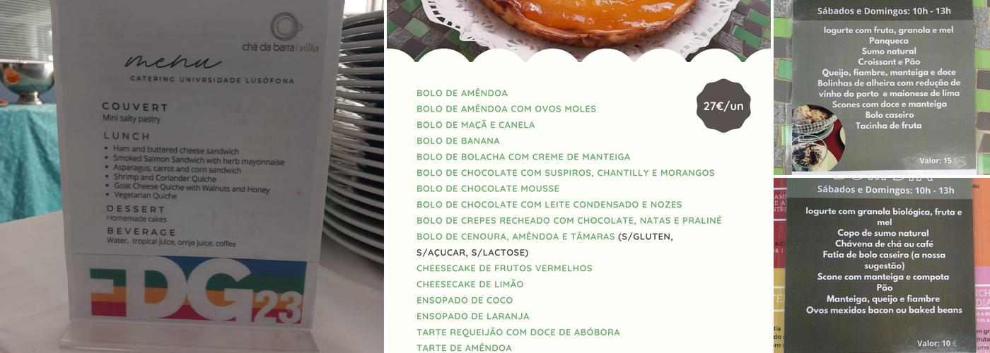 Chá da Barra | Villa Menu