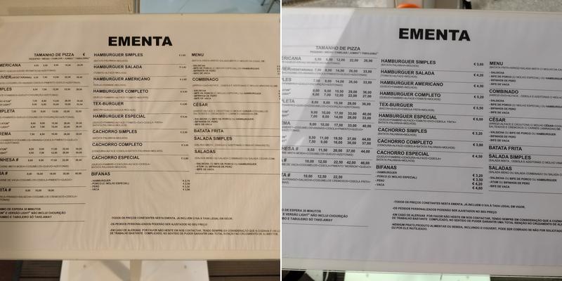 Esquina Dulce Panadería Y Pasteleria (Cantinho Doce) Menu