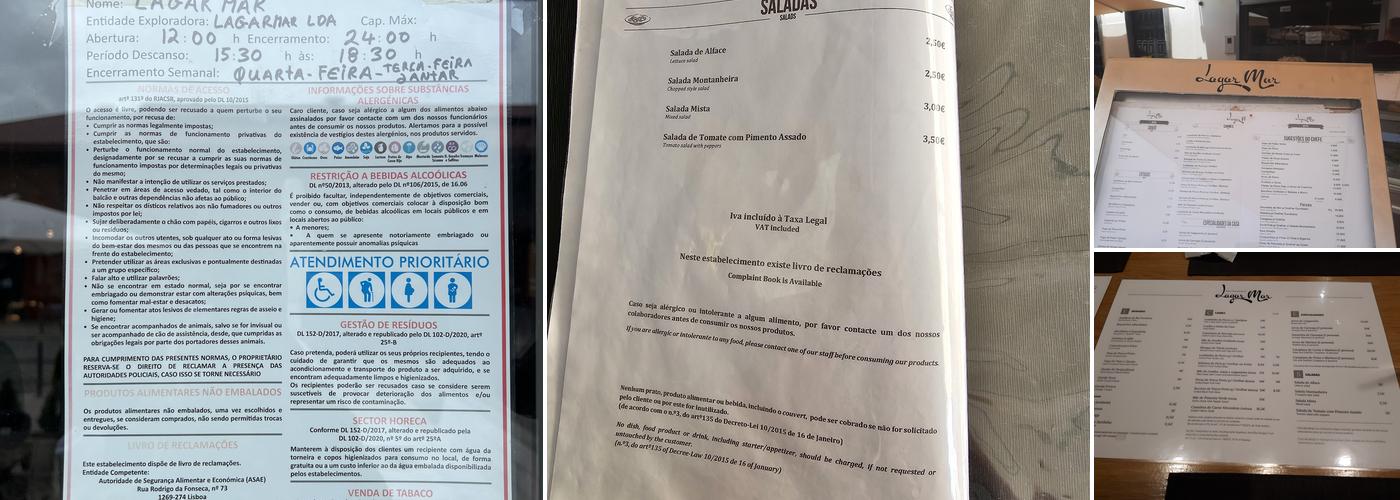 Lagar Mar Menu