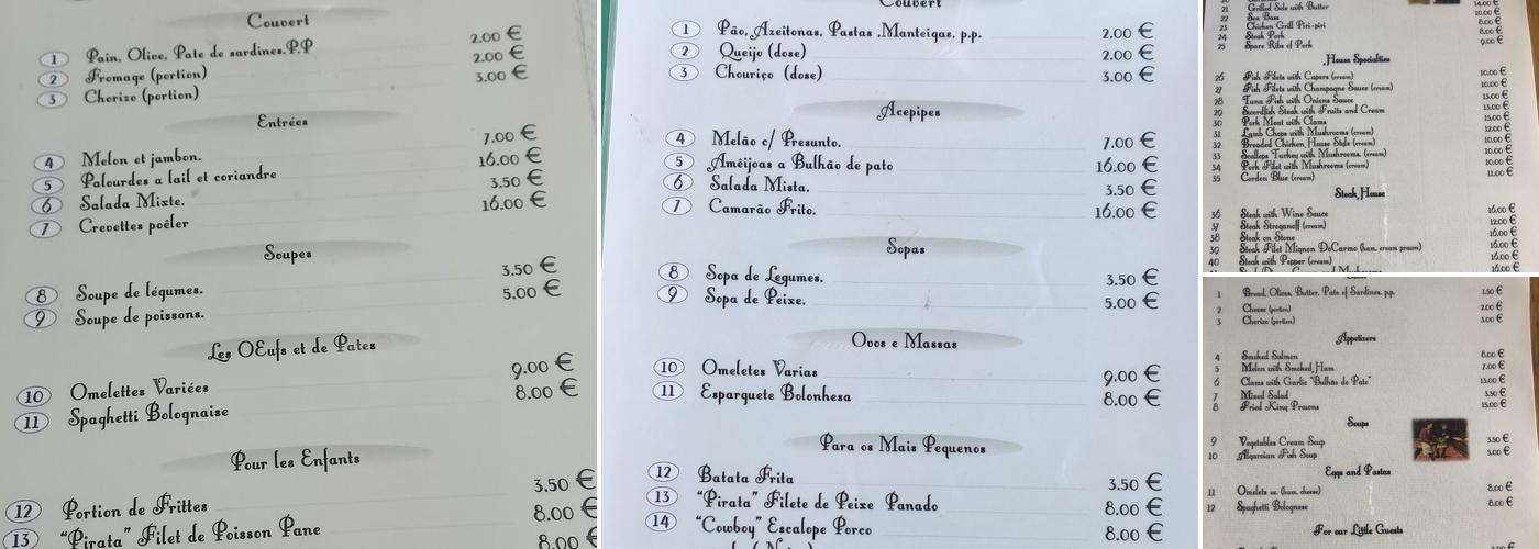 Casa De Pasto Do Carmo Menu