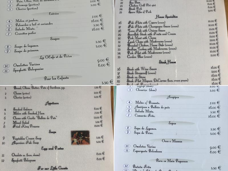 Casa De Pasto Do Carmo Menu