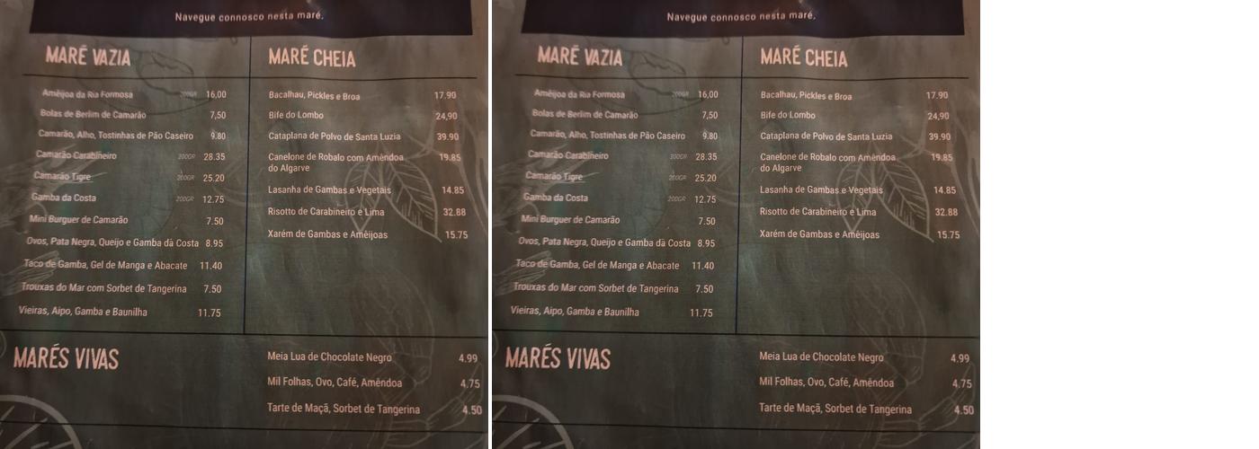 Maré Shrimp & Stuff Menu