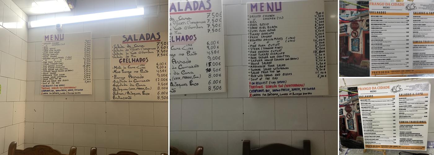 Cidade de Frango (Frango da cidade) Menu
