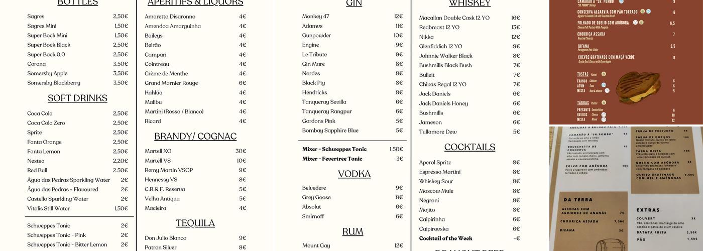 Sr. Pombo Wine & Tapas Bar Menu