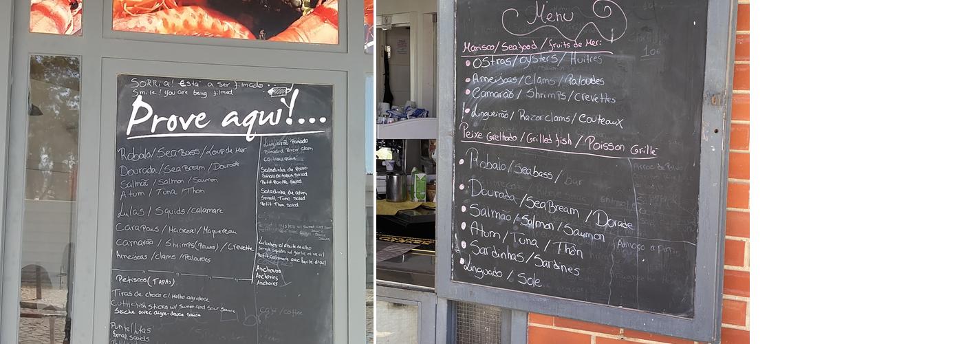 Cervejaria Olhão Marisco Menu