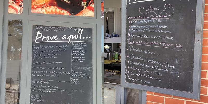 Cervejaria Olhão Marisco Menu