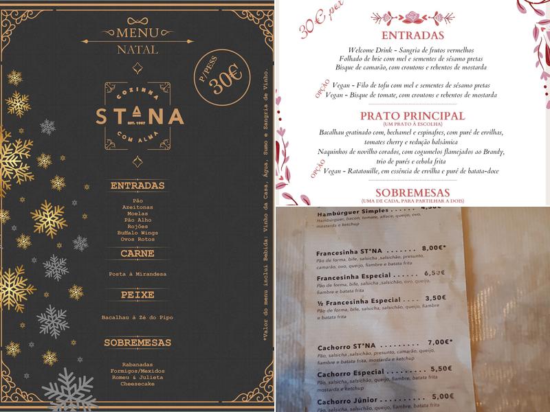St-Ana Cozinha com Alma Menu