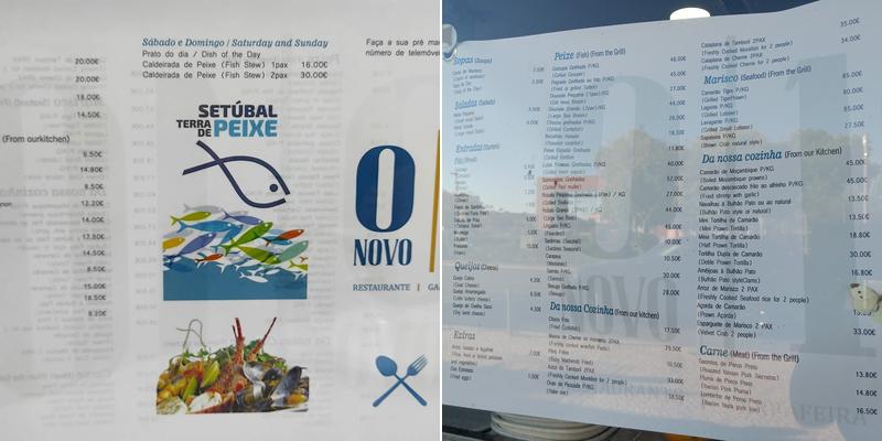 Restaurante Cervejaria O Novo 10 Menu