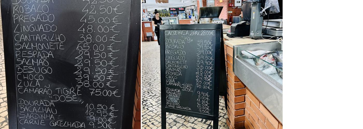 Retiro da Algodeia Menu