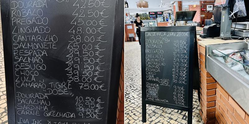 Retiro da Algodeia Menu