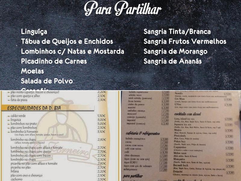 O Forneiro Menu