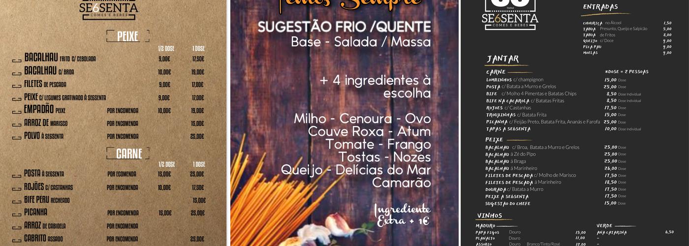 Se6senta Tapas & Petiscos Menu