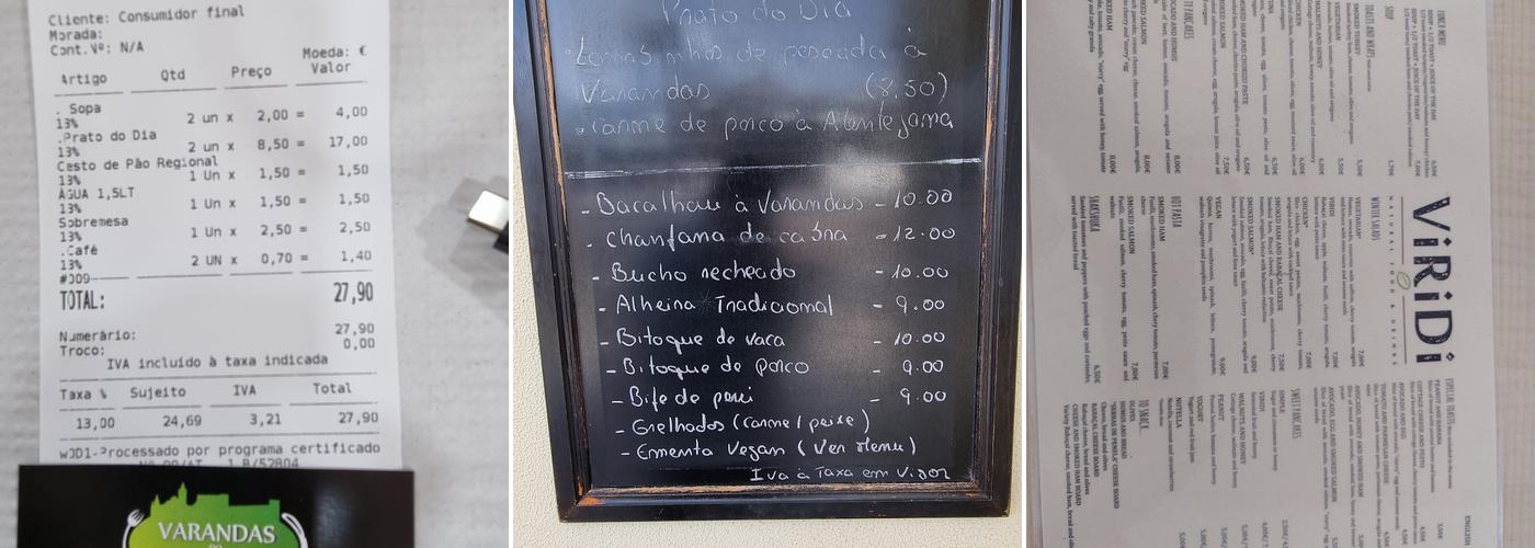 Varandas do Castelo Menu