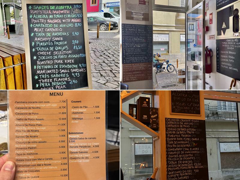 Sabores & peripécias Menu