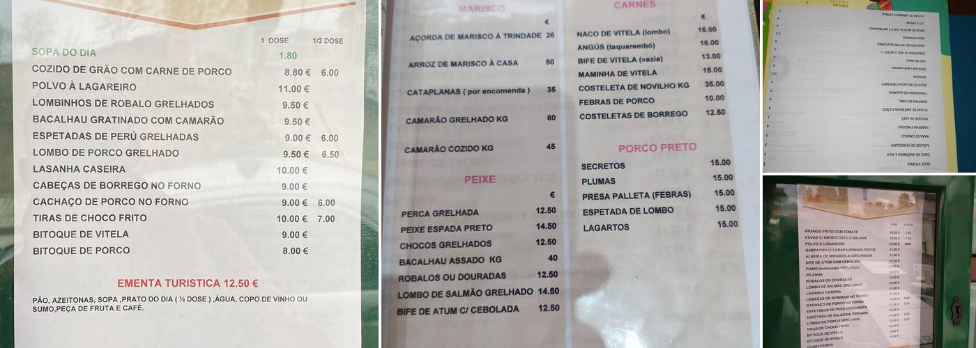 Restaurante O Trindade Menu